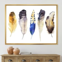 Šareni Boho Art Feather Set I Framed slikanje platna Art Print