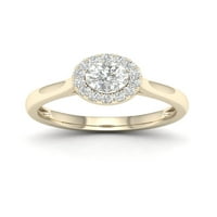 1 3CT TDW Diamond 10K žuto zlato jednostruki kamen Halo zaručnički prsten