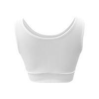 Gotyou Spring Tops Women's Casual Solid Color Elastic Elastic naramenica na remenu trbuha Camisole Top White S