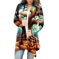 Ženski modni kardigan jesen moda otvoreni prednji tiskani kardigans džemperi lagani tanki kaput jakna Otvorena