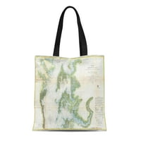 Canvas tote torba stara vintage karta Chesapeake povijesne povijesti geografija geografija za višekratnu upotrebu