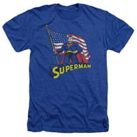 Superman - Američka zastava - košulja s kratkim rukavima Heather - XX -velika