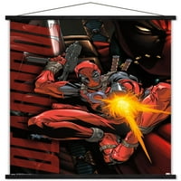 Zidni plakat u meniju-Deadpool-skok s drvenim magnetskim okvirom, 22.375 34