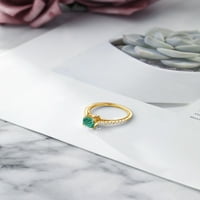 Kralj dragog kamenja zeleni Malahit od 1 karata bijeli umjetni safir srebrni prsten od žutog zlata od 18 karata