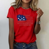 Ženski topovi za Dan neovisnosti, Puloveri Bez rukava, majice s okruglim vratom, Ležerne udobne majice, svježe