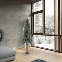Alpsko umjetno božićno drvce od prirodne kore od 7', Topla bijela LED svjetla s tvrdom ljuskom