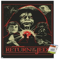 Ratovi zvijezda: Povratak Jedija - zidni plakat s crvenim obrisom ilustracije s gumbima, 22.375 34