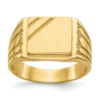 Muški prsten s pečatom od žutog zlata 14k, veličina 10