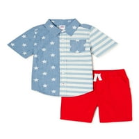 Americana Baby & Toddler Boys tkani Top & Shorts, dvodijelni set odjeće, veličine 12m-5T