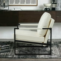 Ucloveria Metal Frame Accent Turk stolica PU kožna tapecirana fotelje s ekstra debljim podstavljenim naslonom