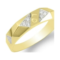 JamesJenny mens 10k žuto zlato jedinstveni polu -ljubav dizajn vjenčanja CZ Ring Veličina 10