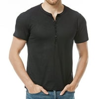 Muške košulje s kratkim rukavima Henley košulje Ljetni pamuk casual redoviti gumb za fit v vrat majice vrhovi