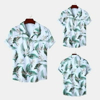 Košulje za muškarce muške proljetne i ljetne košulje povremene print rever plaže džep s kratkim rukavima na otvorenom