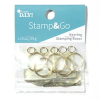 Rođak Diy Stamp & Go Metal Stamping Keyring Keyng Key privjesak, zlatni završetak