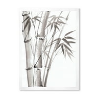 Dizajnerski crtež detalj od palminog bambusa na bijeloj pozadini tradicionalni uokvireni umjetnički tisak