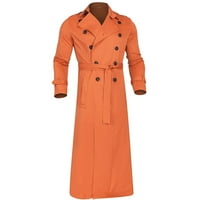 Dugačak kaput za muškarce stilski vjetrobranski jakni jakna zima moda solidna topli rever Business casual kaput