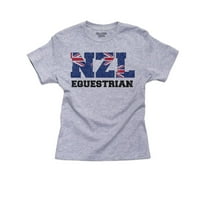 Novozelandski konjički sport-Olimpijske igre - Rio Zastava Muška pamučna majica za mlade u sivoj boji