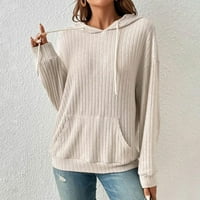 Ženske lagane pulovere-majice s kapuljačom u A-listi, Ležerne majice s dugim rukavima, džepne majice