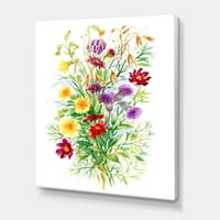DesignArt 'Šareni buket divljih cvjetova u prirodi' Farmhouse platno zidni umjetnički tisak
