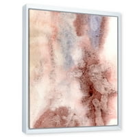 Pastel Sažetak s ružičasto plavom i tamno crvenim mrljama uokvirenim slikanjem platna Art Print