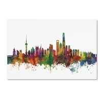 Zaštitni znak likovna umjetnost 'Šangaj China Skyline II' platno umjetnost Michaela Tompsetta