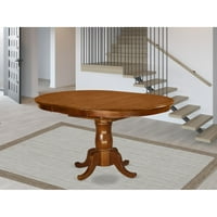 - Ovalni blagovaonski stol od 18 inča s izduženim leptir krilom u smeđoj boji