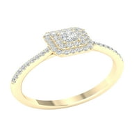 10k dijamantni zaručnički prsten s dijamantnom princezom od dijamanta