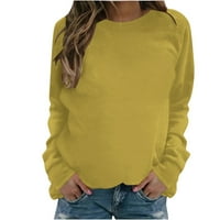 Majica dugih rukava Vintage casual dukserica Ženska majica majica s okruglim vratom jednobojna majica pulover
