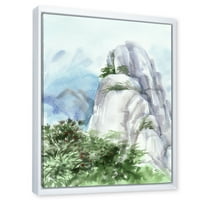 Dizajnirati Oblaci preko planine Tradicionalno uokvireno platno zidno umjetnički tisak