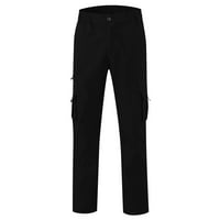 Muške teretne hlače širokog kroja za jogging s elastičnim pojasom muške dnevne hlače s džepovima na kopčanje širokog
