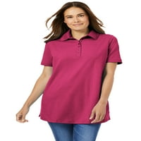 Žena unutar ženske plus veličine savršena polo majica s kratkim rukavima