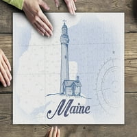 Maine, svjetionik, plava, obalna ikona