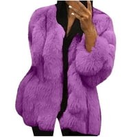 Ženski luksuzni fau krzneni kaputi zima plus veličina topli mekani plišani jakna od runa za večernju zabavu