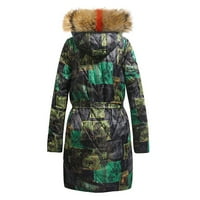 Žene zima topla srednja dužina Veliki print vintage stil kapuljača pamučna jakna hot6sl4884157