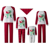 Obiteljski odgovarajući pidžama za božićni dugi rukavi okrugli vrat Tops hlače Obiteljski podudarni pidžami set