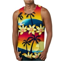 Muške atletske košulje bez rukava muških havajskih 3d ne pozicioniranih tiskanih tenkova top casual sportska majica