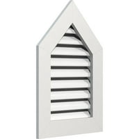 Ekena Millwork 14 W 20 H doseljeno gornji otvor za zabave: Funkcionalan, PVC Gable Vent W 1 4 Flat Trim okvir