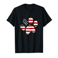 Domoljubna majica s printom pseće šape s američkom zastavom