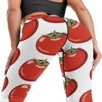 Crvene zrele rajčice ženske joga hlače za kontrolu trbuha visokog struka Sportske hlače