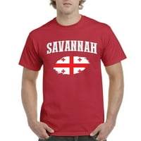 Normalno je dosadno - muške majice kratki rukav, do muškaraca veličine 5xl - Savannah Georgia zastava