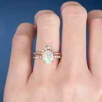 Odgovarajući prsten od ružičastog zlata s umetkom od cirkona konjsko oko za žene i djevojke, nakit jedinstvenog