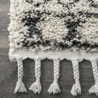 Marokanski tepih s resicama, ovalni 3'5', snježnobijeli