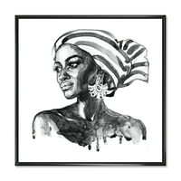 DesignArt 'Portret afro American Woman XII' Moderno uokvirena platna zidna umjetnička tiska