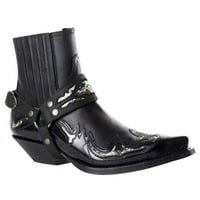 Muške čizme za gležnjeve- Čizme Zimske kopče kaiše Krpne potpetice klizanje na retro ženskim obući cipele crne