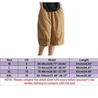 Teretne hlače ženske široke ljetne hlače s elastičnim elastičnim strukom i širokim nogavicama s džepovima
