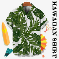 Havajska muška majica s printom kokosove palme Muška ljetna košulja kratkih rukava s reverom muška odjeća modna