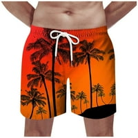 Muške kratke hlače, Muške kratke hlače s printom, nove tropske havajske plaže modne prozračne casual hlače u crvenoj