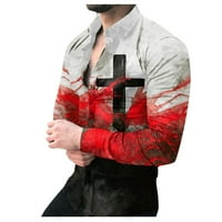 Jakna za muškarce, Muška karirana košulja s kontrastnim printom, ležerna jakna za muškarce