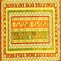 Tvrtka A. M. strojno pere pravokutne tradicionalne prostirke u orijentalnom stilu u žutoj boji, 7 '9'.
