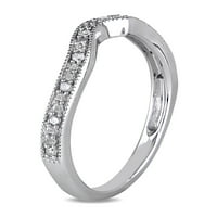 Dijamantni naglasak 10kt White Gold Swirl Wedding Band